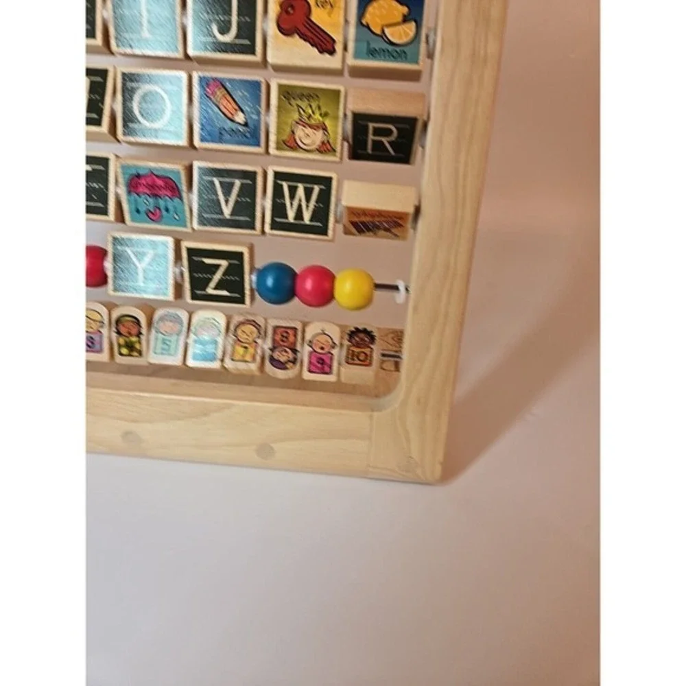 MYBTOY Wooden Spinning Alphabet/Number Blocks Toy *NEW* EXCELLENT